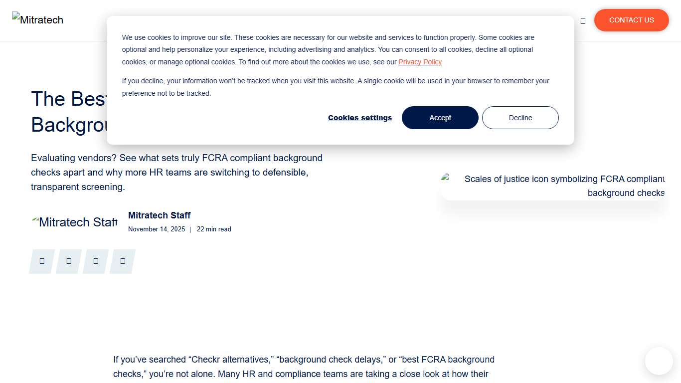 The Best FCRA Compliant Background Checks in 2026 | Mitratech